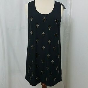 Black Cross Dress  with Gold Crosses